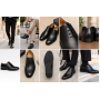 Pantofi barbati eleganti din piele naturala de culoare neagra - GKR200N